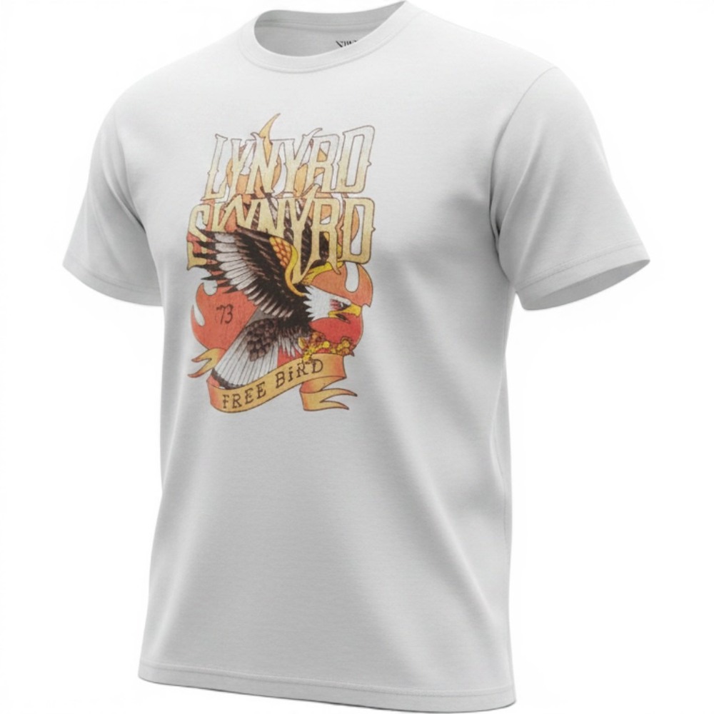 70s Vinyl Icons Men's White Lynyrd Skynyrd T-Shirt Sz 3XL Free Bird Eagle 73